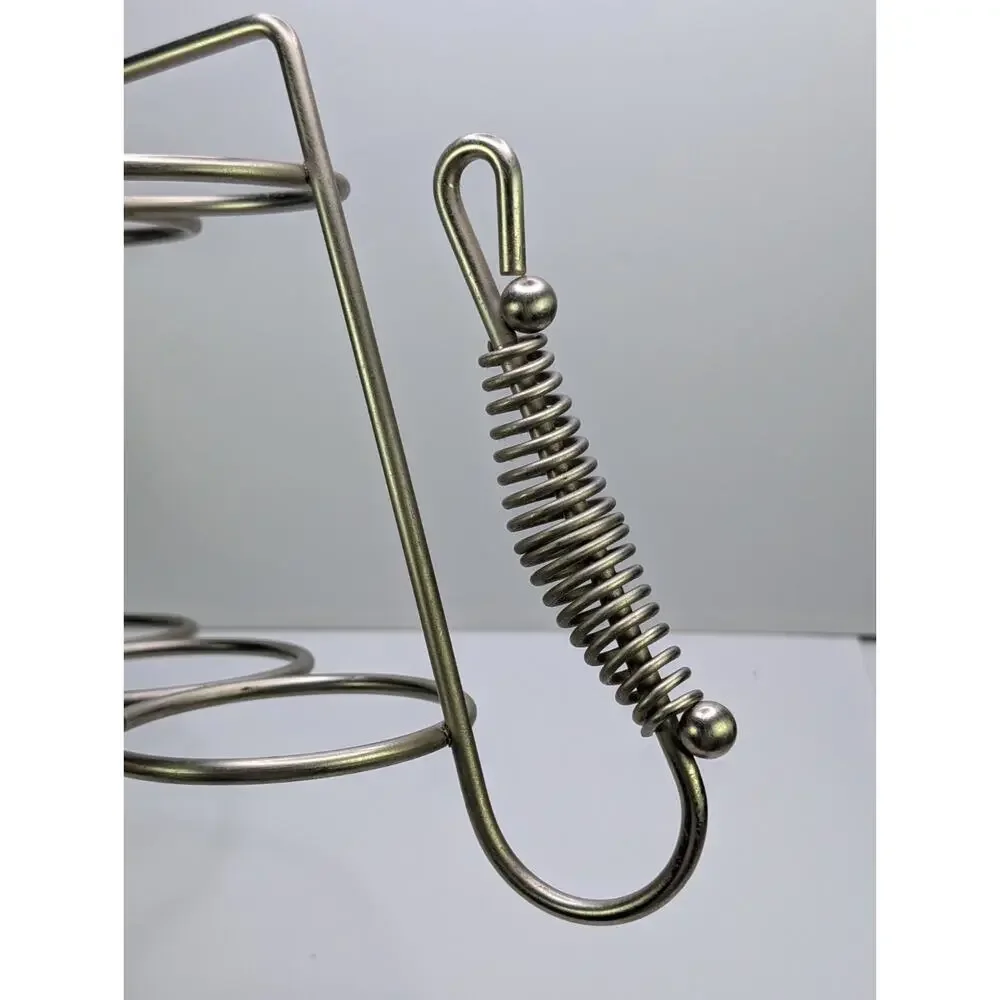 Kamenstein 6 Bottle Metal Wine Rack Countertop Holder Spring Handle Scroll